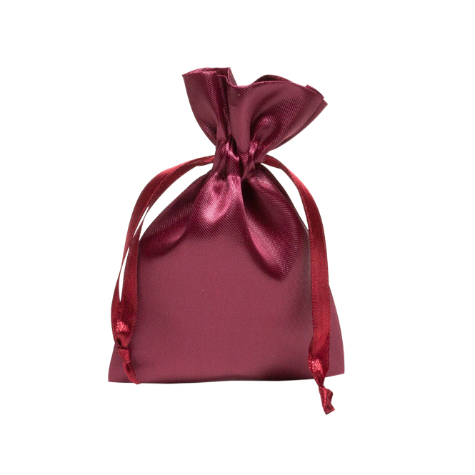 Geschenkbeutel aus Satin in Bordeaux