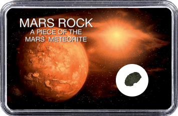 Mars Meteorit NWA 6963 (Motiv: Mars mit Sonne und Weltall)