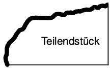 Schema eines Meteoriten-Teilendstücks Schema eines Meteoriten-Teilendstücks