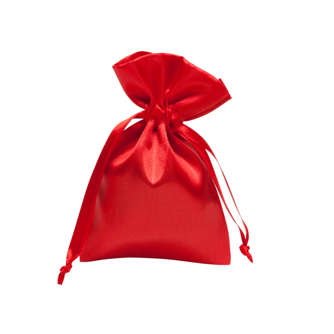 Geschenkbeutel aus Satin in Rot