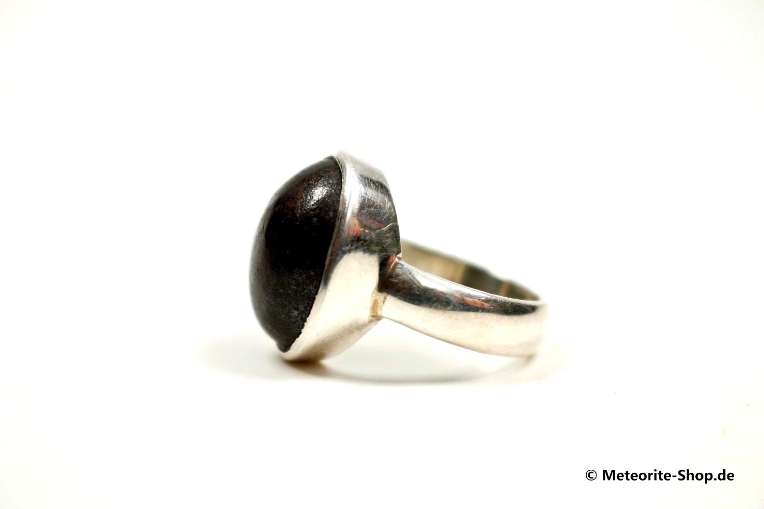 Stein-Meteorit-Ring (NWA 869 | Cabochon | Gr. 55 | 925er Silber) - 7,50 g