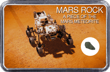 Mars Meteorit NWA 10628 (Motiv: Mars Rover Perseverance aus der Vogelperspektive)