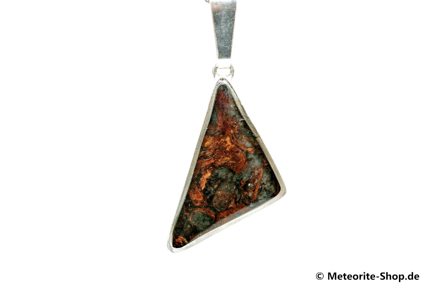 Stein-Eisen-Meteorit-Anhänger (Jepara | Scheibe | 925er Silber) - 2,80 g