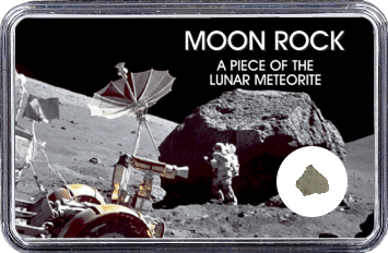 Mond Meteorit NWA 12697 (Motiv: Astronaut mit Mond-Technik)