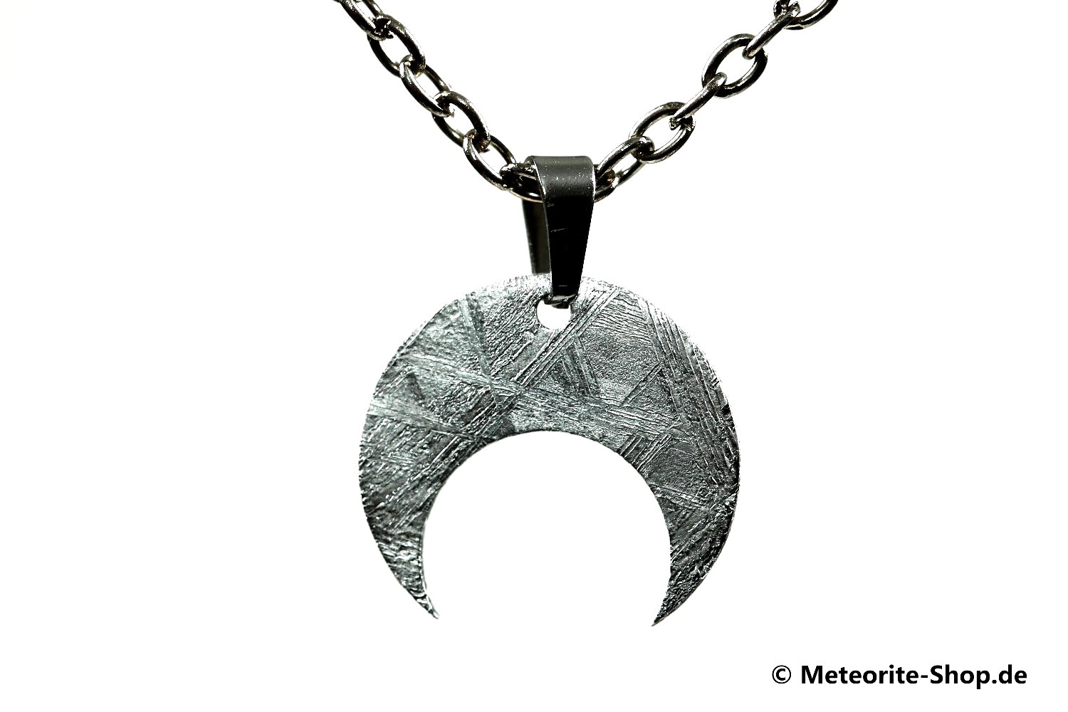Eisen-Meteorit-Anhänger (Muonionalusta | Mondsichel | Veredelt) - 1,60 g