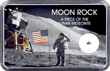 Mond Meteorit NWA 12697 (Motiv: Astronaut mit US-Flagge II)