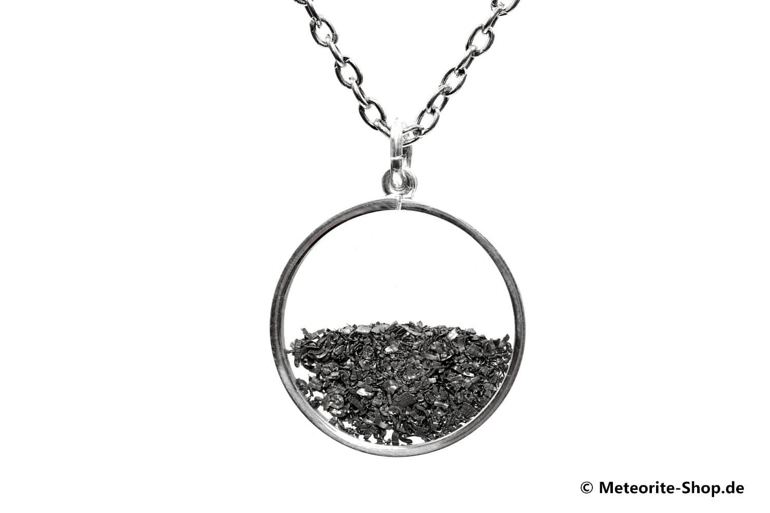 Eisen-Meteorit-Medaillon (Muonionalusta | Meteoritenstaub | 925er Silber) - 5,00 g