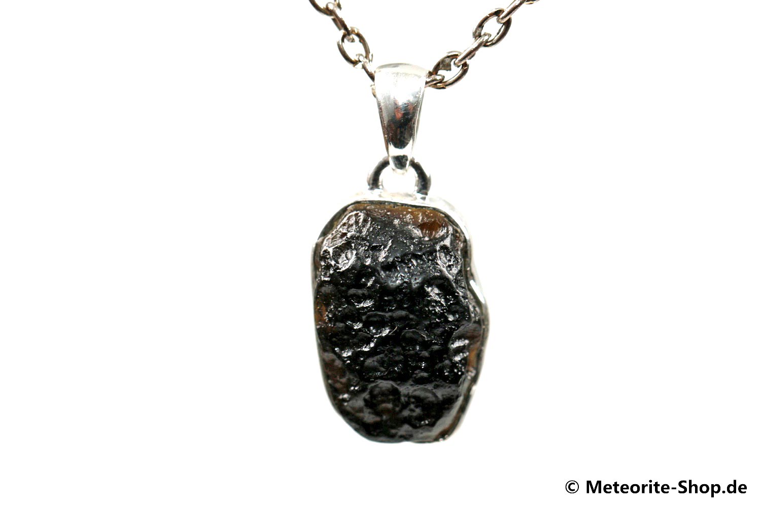 Indochinit-Anhänger (Tektit | Natura | 925er Silber) - 3,80 g