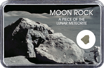 Mond Meteorit NWA 12697 (Motiv: Astronaut mit Mondgestein und Felsen)