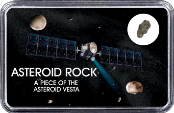 Vesta Meteorit Sariçiçek (Motiv: Vesta mit Mars und Raumsonde Dawn)