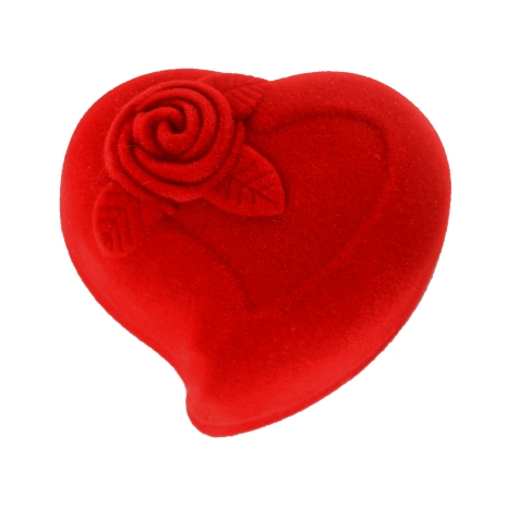 Herzbox aus Velours mit Rosenmuster