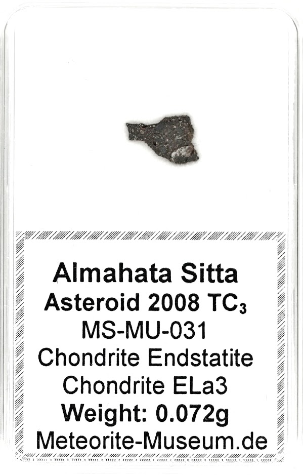 Almahata Sitta Meteorit (MS-MU-031: Enstatit-Chondrit > ELa3) - 0,072 g